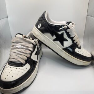 Bape Black and White Star Sneakers